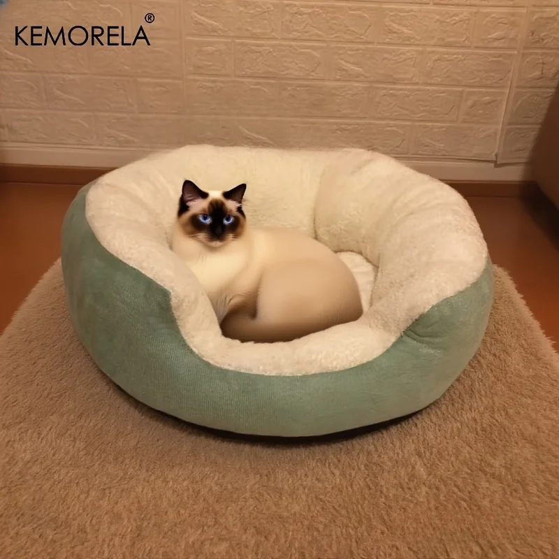 Orthopedic Plush Pet Bed For Dogs And Cats With Backrest_voghion.com