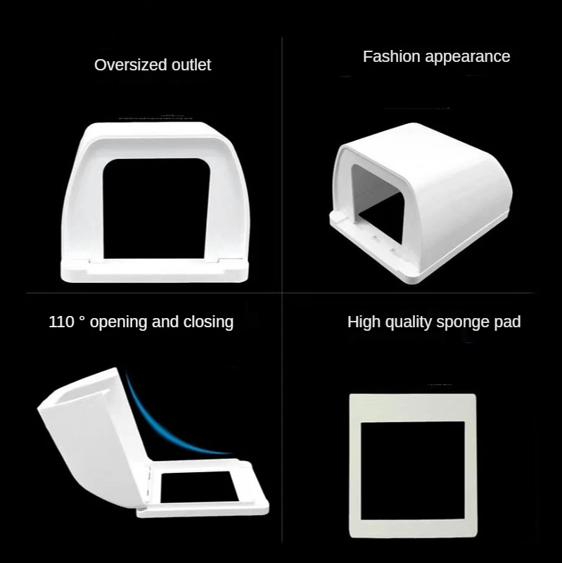 Extra Large Wall Socket Waterproof Box Electric Plug Cover Nail-free Glue Doorbell Board Switch Button Protection Cover 86 Type