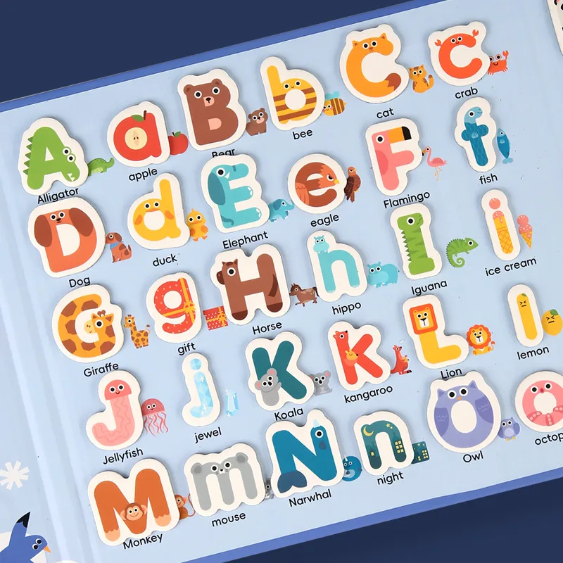 Magnetic Spelling Word Books Kids English Alphabet Letters Cognition Learning Education Montessori Teaching Aids Toys Gifts 5