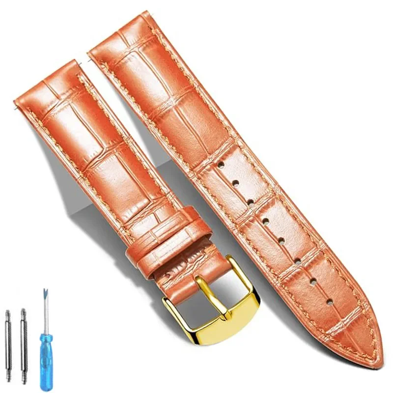 Elegant Genuine Calfskin Leather Watch Band Replacement Strap