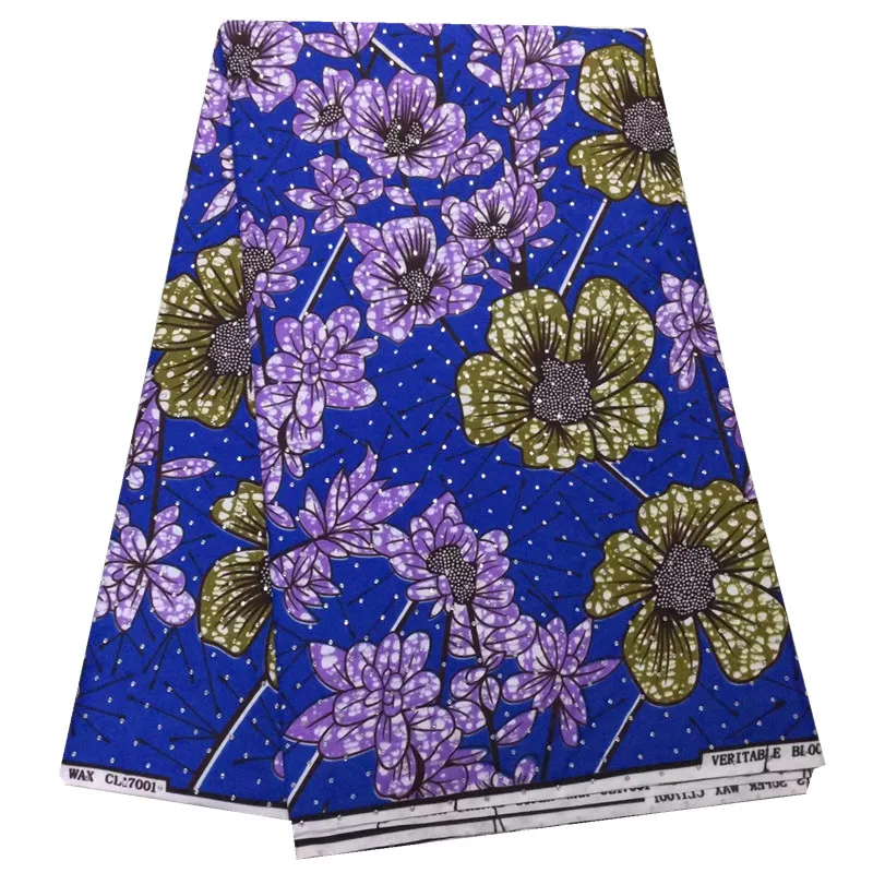 2022 Latest African Wax Fabric With diamonds High Quality African