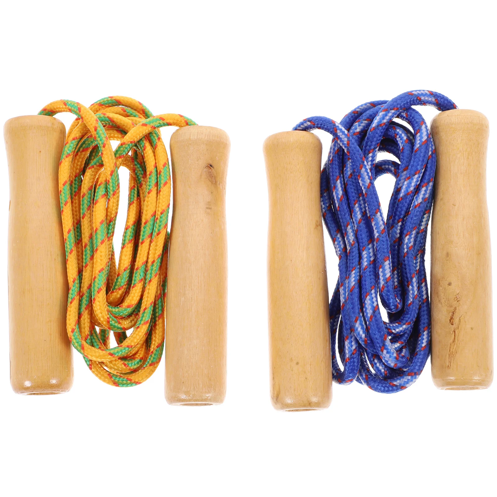 2pcs Toys Wood Jump Rope Exercise Rope Kid Wooden Handle Skipping Jumping Child Skipping Exercise Training Weight Loss Tool