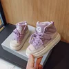 Children Sneakers Boy's High Top Solid Casual Shoes Girl's Fashion New Mesh Lining Student Sneakers Size 26-36 2