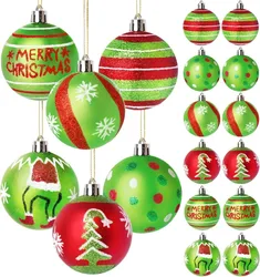Ensemble de 12 ornements de Noël électroplaqués peints à la main