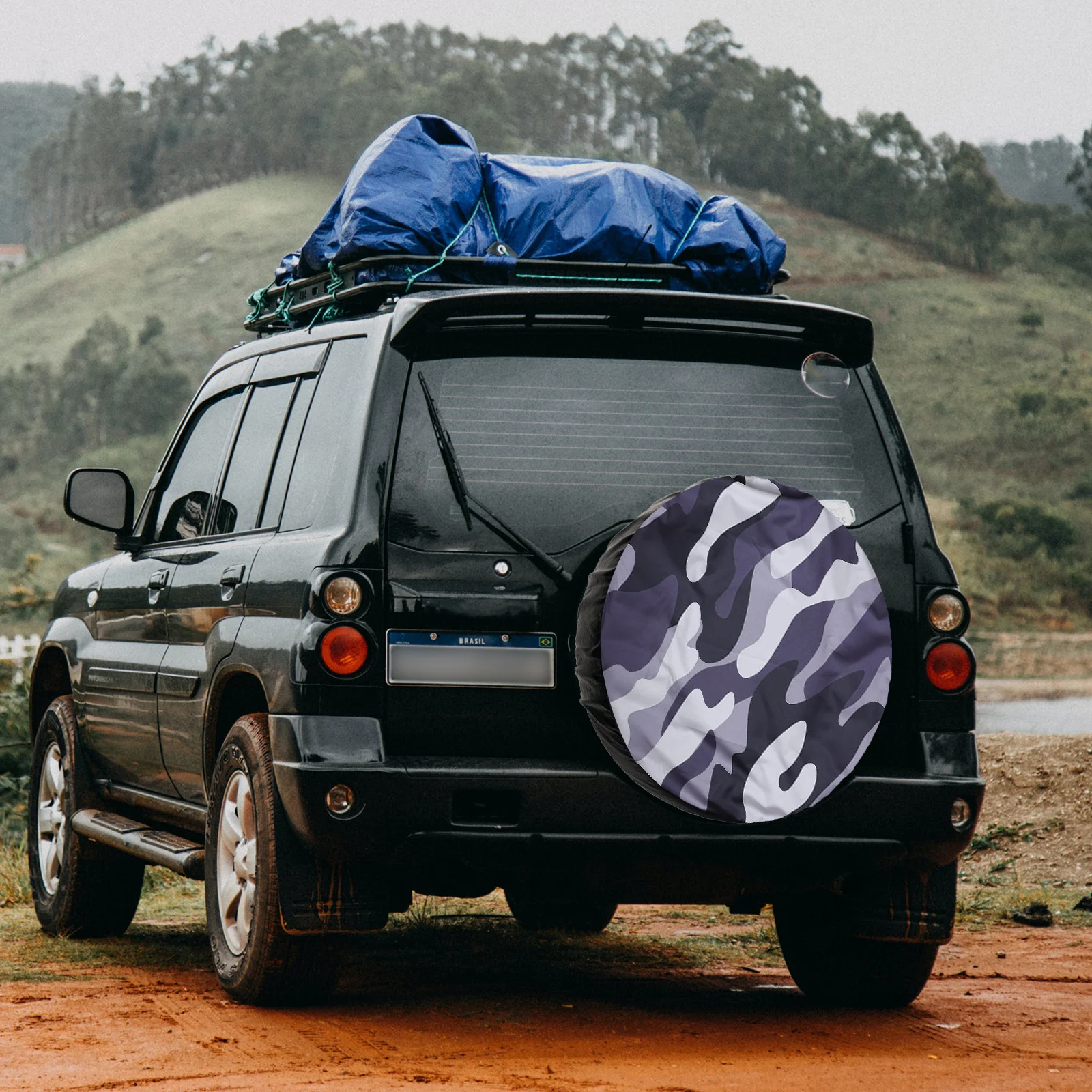 Camouflage Spare Tire Cover For Rv Trailer Hunting Camo Hunter Wheel Protectors Weatherproof Polyester Tire Case For All Cars Su