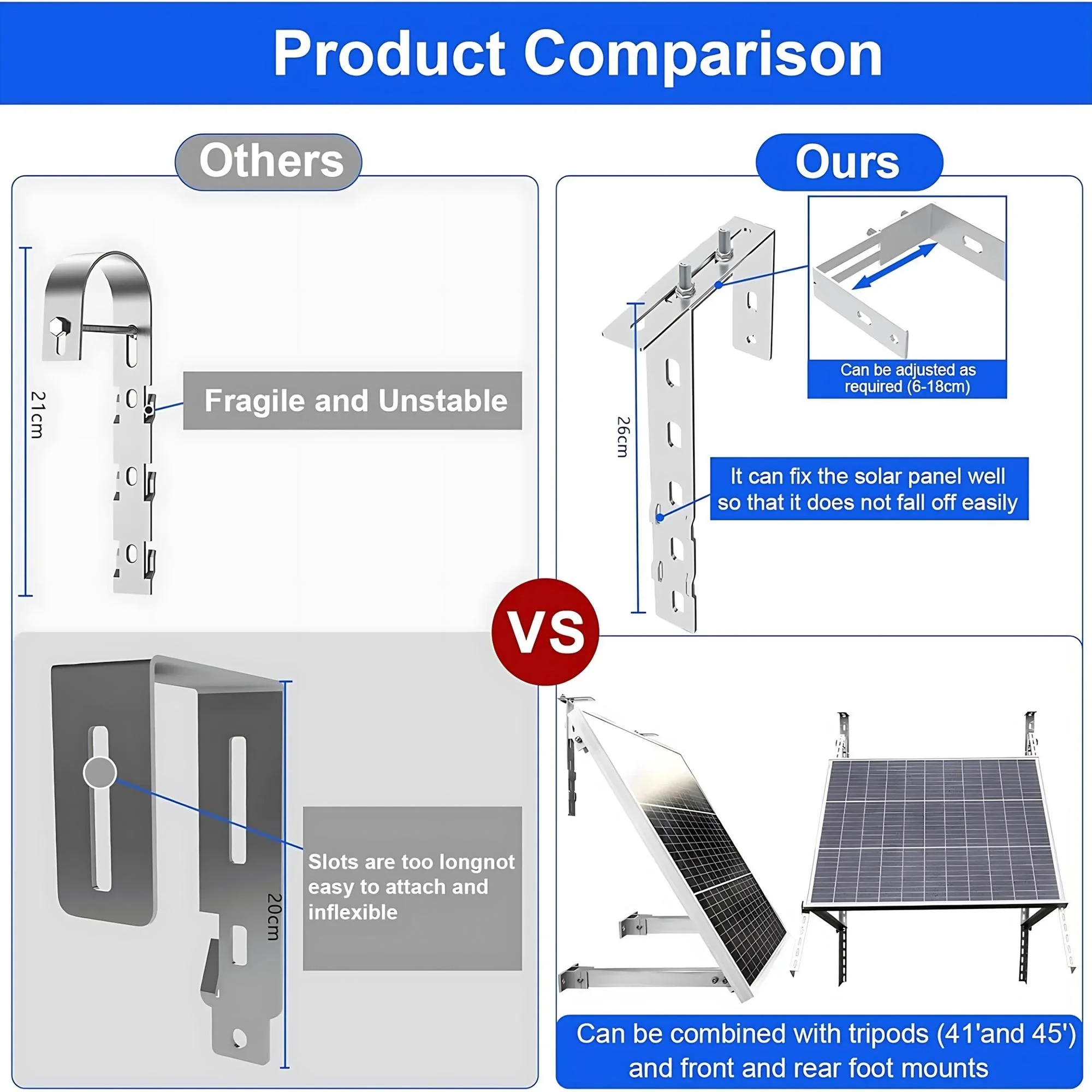 Wall Mounting Balcony Solar Panel Mount Bracket View 3