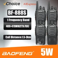 Baofeng 4Pcs BF 888S Walkie Talkie UHF 400 470MHz Long Range Two Way Ham Radios Transceiver for Hunting Hotel 1