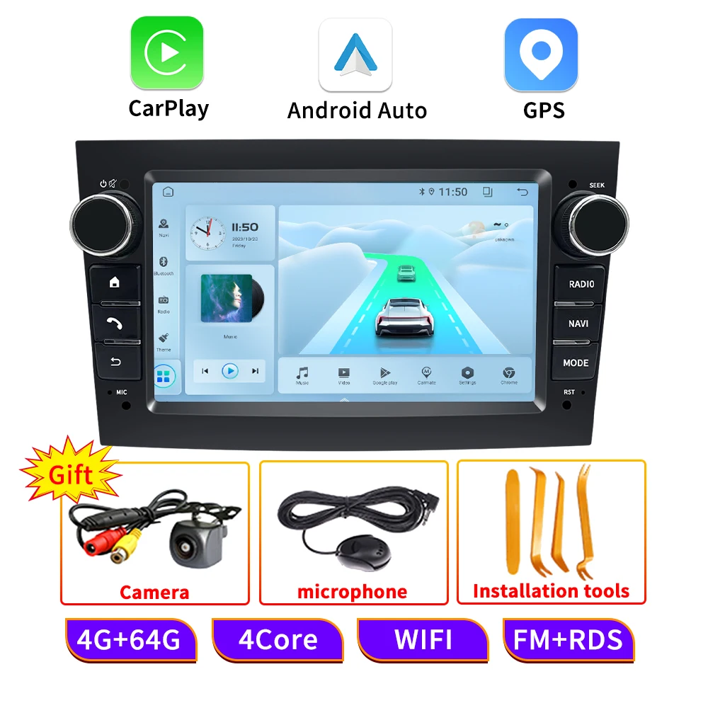 Carplay Audio de coche para Opel Astra Antara Vectra Corsa Zafira Meriva Vivaro Tigra Radio de coche 7 pulgadas Android Play reproductor estéreo WIFI