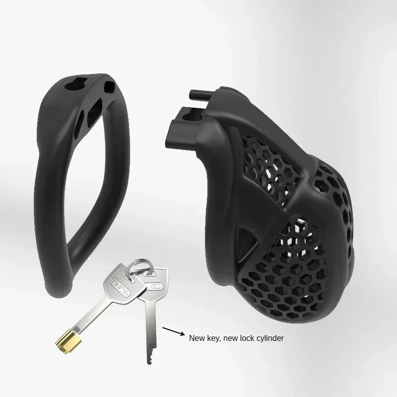 Penis Chastity Cage Chastity Lock Sex Toy Chastity Cage Accessory NEW Male Chastity Device Breathable Cock Cage Mini Lock with 4 Penis Rings Bondage Adult Sex Toy for Men