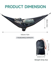 Waterproof Portable Organizer for Camping Hammocks and Gear (Black)