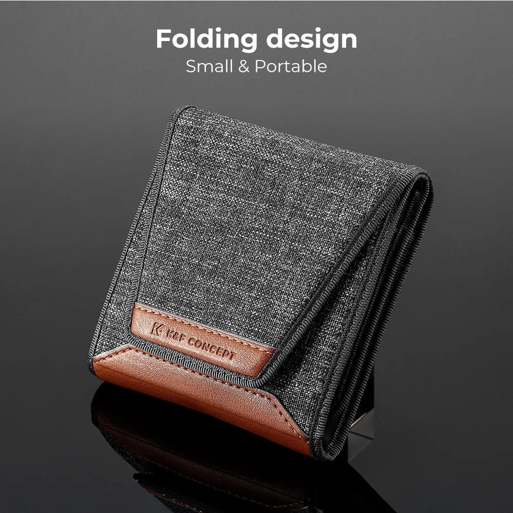 K&F CONCEPT New Style 3 Pockets Lens Filter Bag Camera lens Filter Pouch 49mm-82mm For ND UV CPL Camera Lens Filter 6