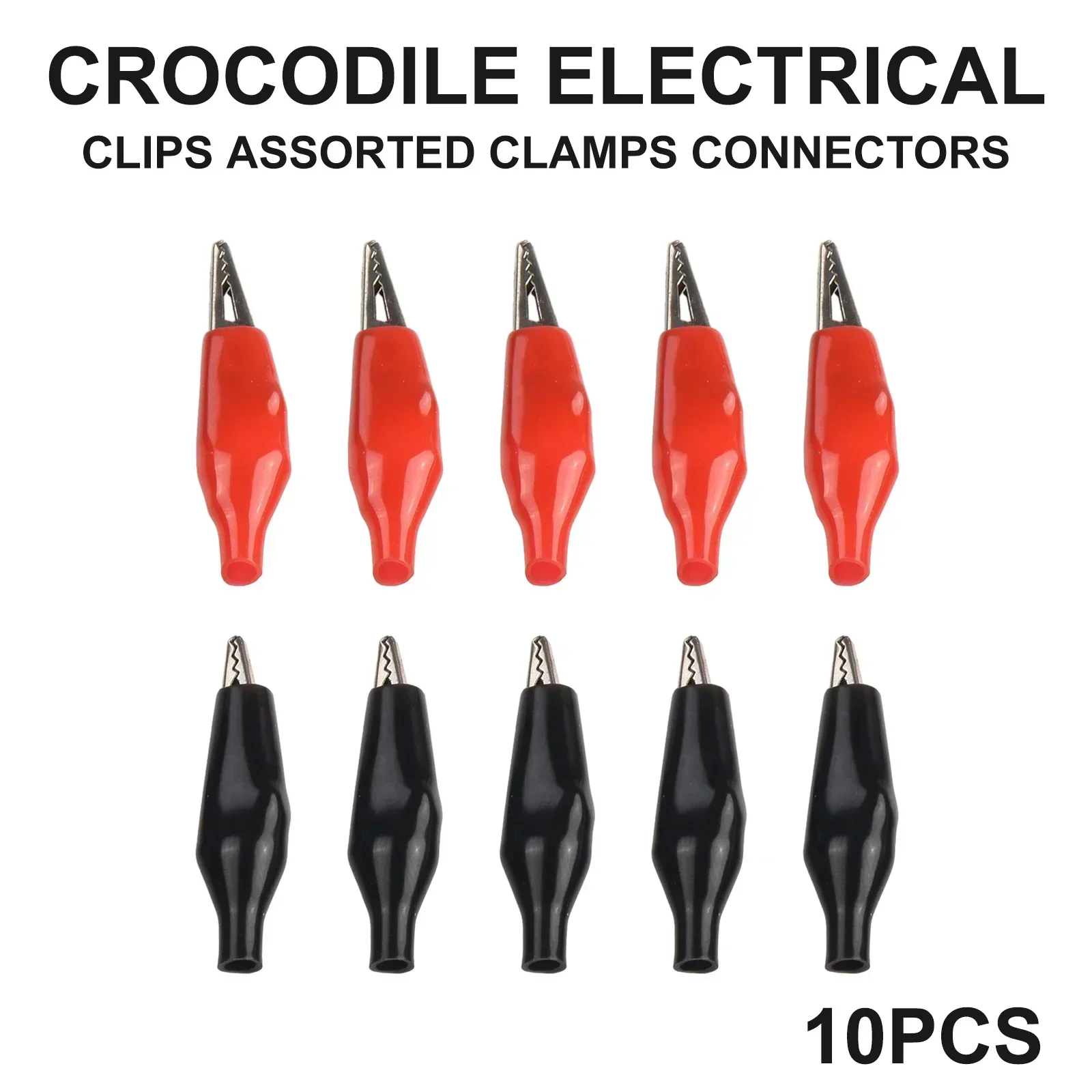 10pcs Insulated Crocodile Clips Electrical Battery Connectors 5A Clamps Clamps For Electrical Multimeter
