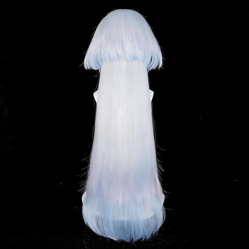 Generic Silver Blue Gradient Long Synthetic Wig for Cosplay Events