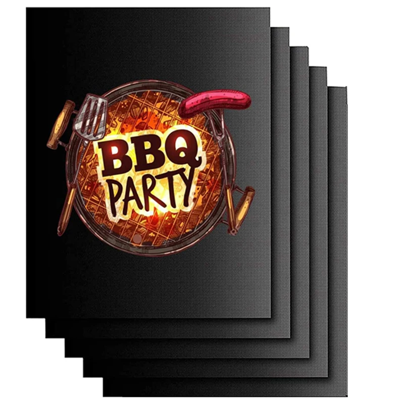 붙지 않는 바베큐 그릴 매트 40x33cm 5 개, 베이킹 매트 바베큐 도구 요리 그릴 시트 내열성 쉽게 청소 주방 도구