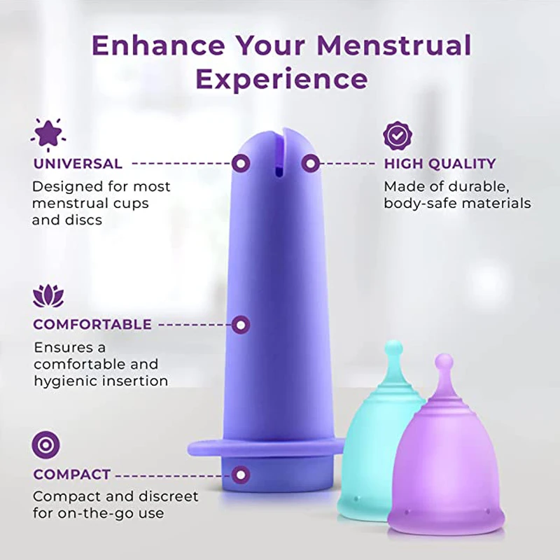 Feminine Hygiene Reusable Menstrual Cup with Built-in Catheter for Easy Use and Enhanced Comfort