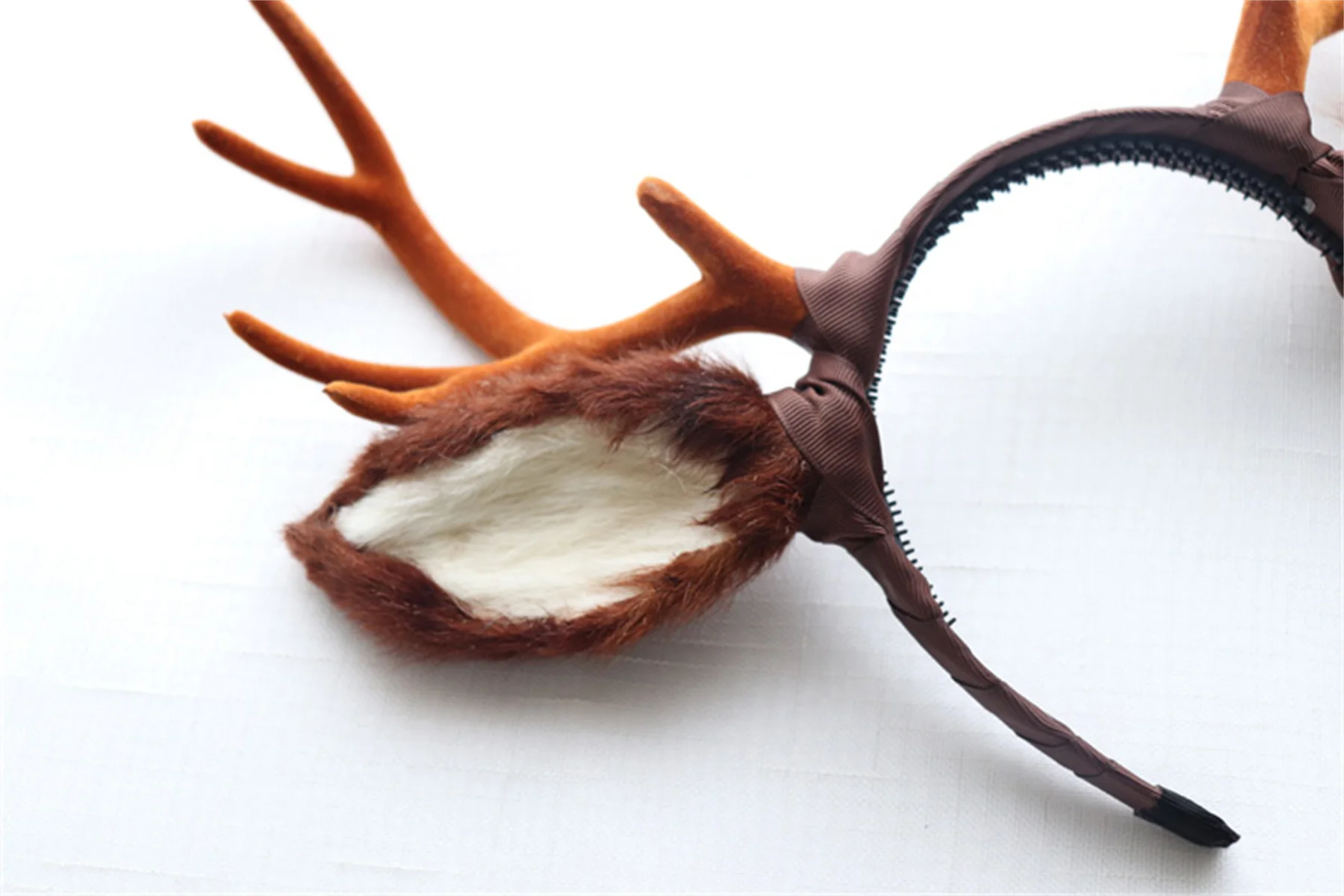 Cute Pastoral Style Cosplay Lolita Kawaii Girl Headgear Christmas Forest Elk Antler Plush Ears Birthday Party Gift Headgear