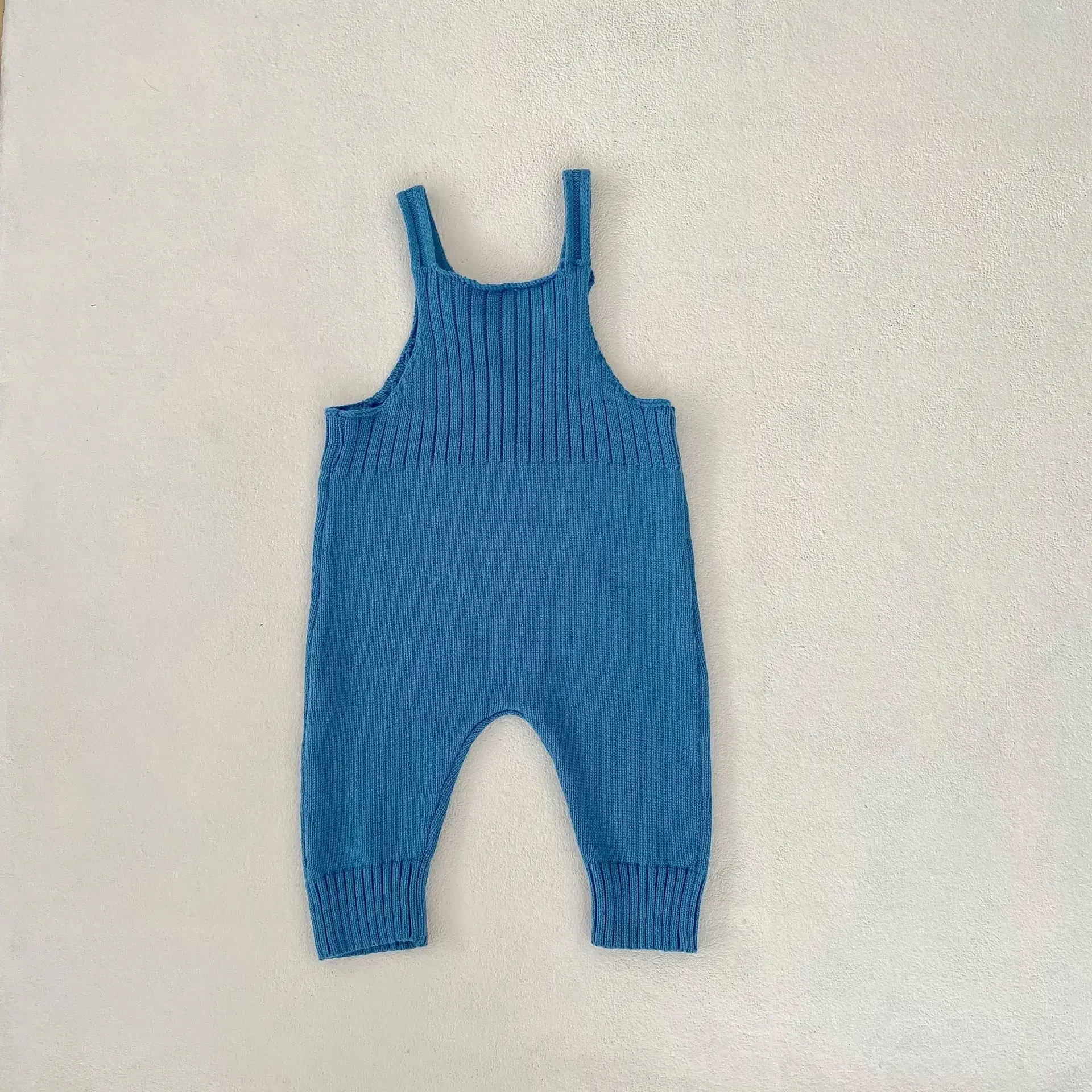 

New Boy Infant Knitted Overalls Autumn Toddler Girl Cotton Solid Sleeveless Suspenders Jumpsuit Baby Casual Romper Kid One-piece