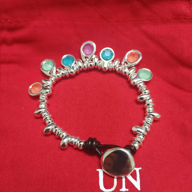 

Лидер продаж, европейские и американские оригинальные модные гальванические разноцветные браслеты из серебра 925 пробы с бриллиантами, амулетные бусины, Подарочные ювелирные изделия