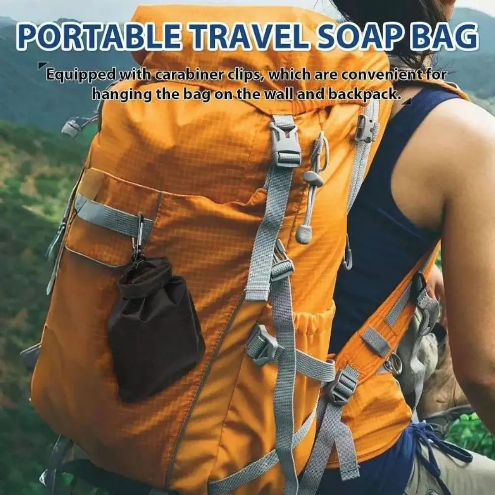 Tragbare Seifenbox, faltbar, mit doppelter Tasche, versiegelter Seifenhalter mit Schnalle, auslaufsichere Reise-Seifentasche für den Außenbereich – Detail 4