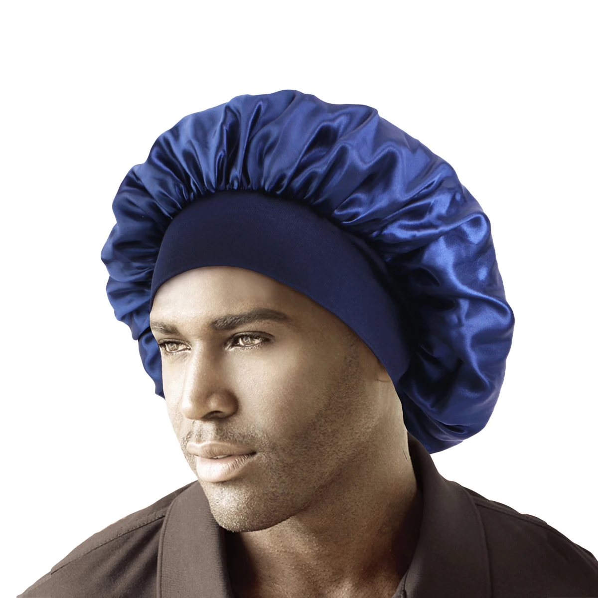 

Newly Men's Satin Solid Sleeping Hat Night Sleep Cap Hair Care Bonnet Nightcap For Women Men Unisex Cap Bonnet De Nuit