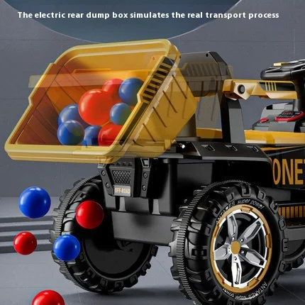 Super Sized Electric Remote-controlled Children's Engineering Ride On Vehicle Tipping Bucket Toy Excavator