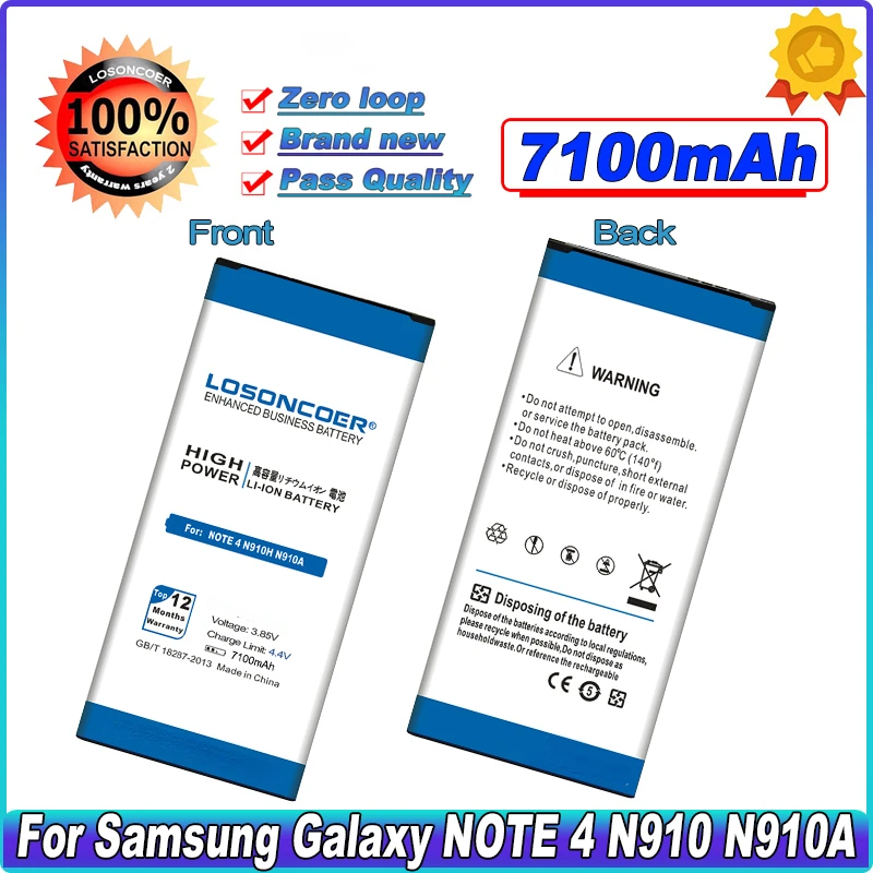 

7100mAh Battery For Samsung Galaxy Note 4 Battery Note4 N910H N910A N910C N910F N910W N910P N910T N910FQ N910X EB-BN910BBE
