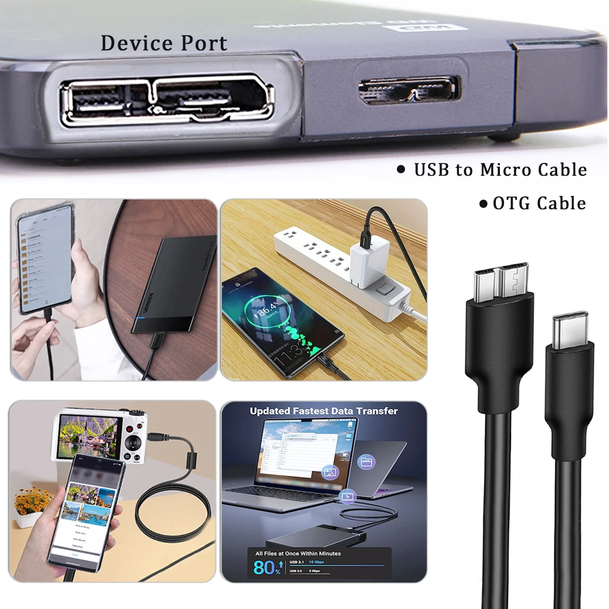OTG 케이블 UC-E14 UC-E22 USB3.0 전송 케이블, NIKON 카메라 D5 D500 D800 D810 D850, 휴대 전화/카메라 전송선