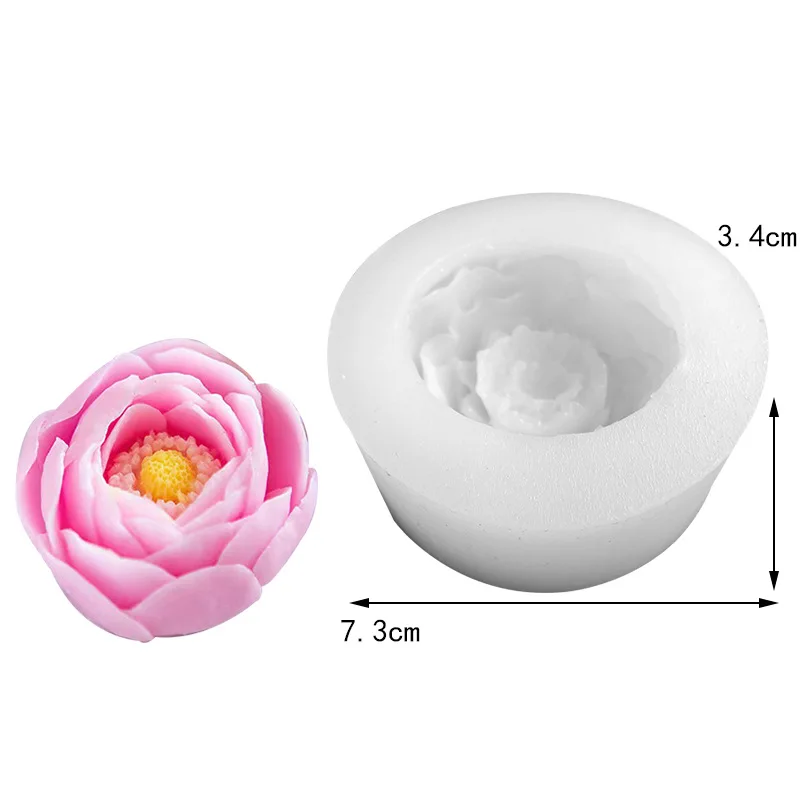 Peony Handmade Soap Candle Aromatherapy Silicone Mold Flipping Sugar Cake Decoration DIY Candle Dropping Glue Clay Tool