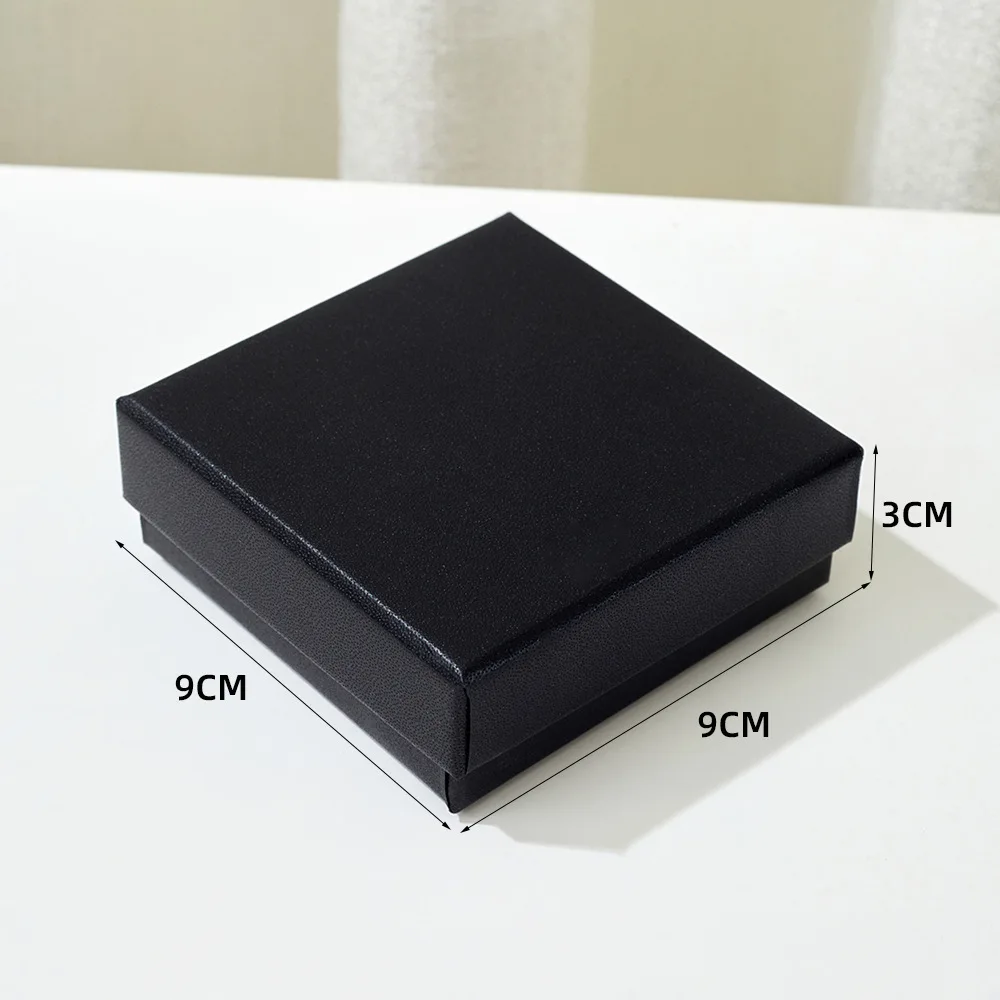 High-end Black Jewelry Gift Box for Earring Necklace Bracelet Ring Pendant Jewelry Storage Square Paper Box Gift Packaging Box