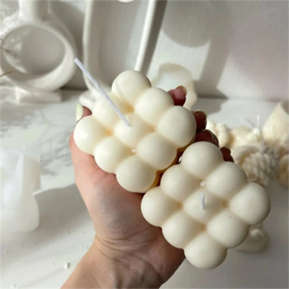 3D 매직 큐브 양초 실리콘 몰드 키트 DIY 피라미드 비누 만들기 에폭시 수지 점토 금형 불규칙한 향기로운 비누 장식 선물