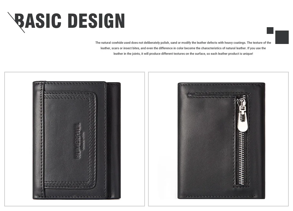 Humer paul Trifold Short Wallet für Herren hochwertige Echt leder Reiß verschluss Münz tasche schlanke RFID-Karten halter Geld Taschen – Detail 18