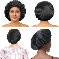 Women Satin Bonnet Hair Bonnet for Sleeping Hair Care Silk Bonnets Solid Wide-brimmed Sleeping Hat with Elastic Soft Band - Image 3