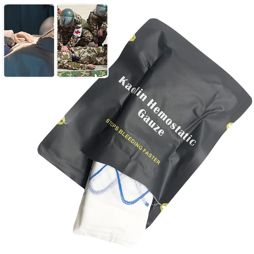 1Pack Tactical Hemostatic Emergency Trauma Wound Injury Treatment Kaolin Gauze Tourniquet Wrap Bandage Ifak First Aid Kit