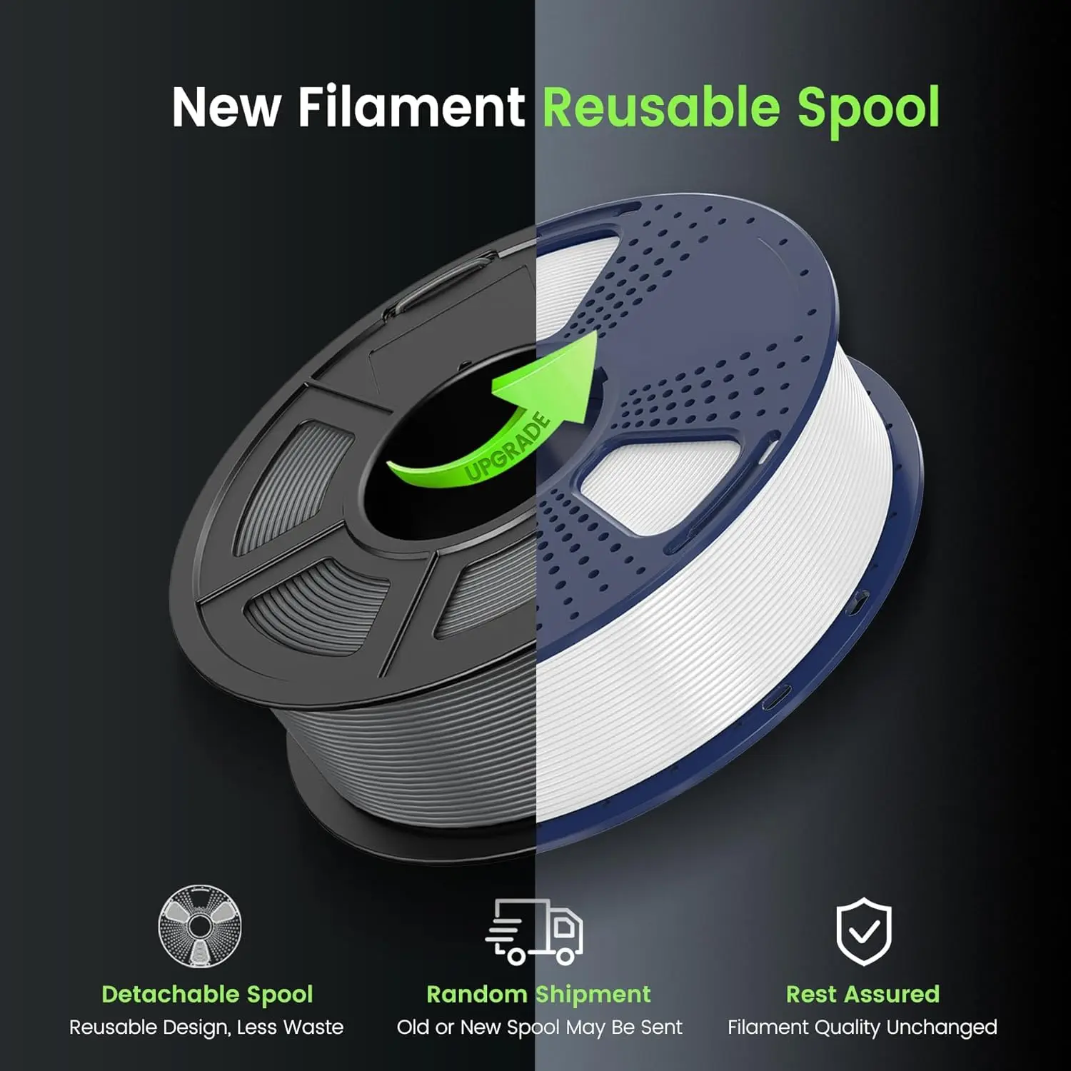 SUNLU Leuchtendes PETG, PETG Filament-Set, das im Dunkeln leuchtet, 3D-Drucker-Filament 1,75mm, insgesamt 4kg, 1kg pro Spule, 4er-Pack aus der EU – Detail 5