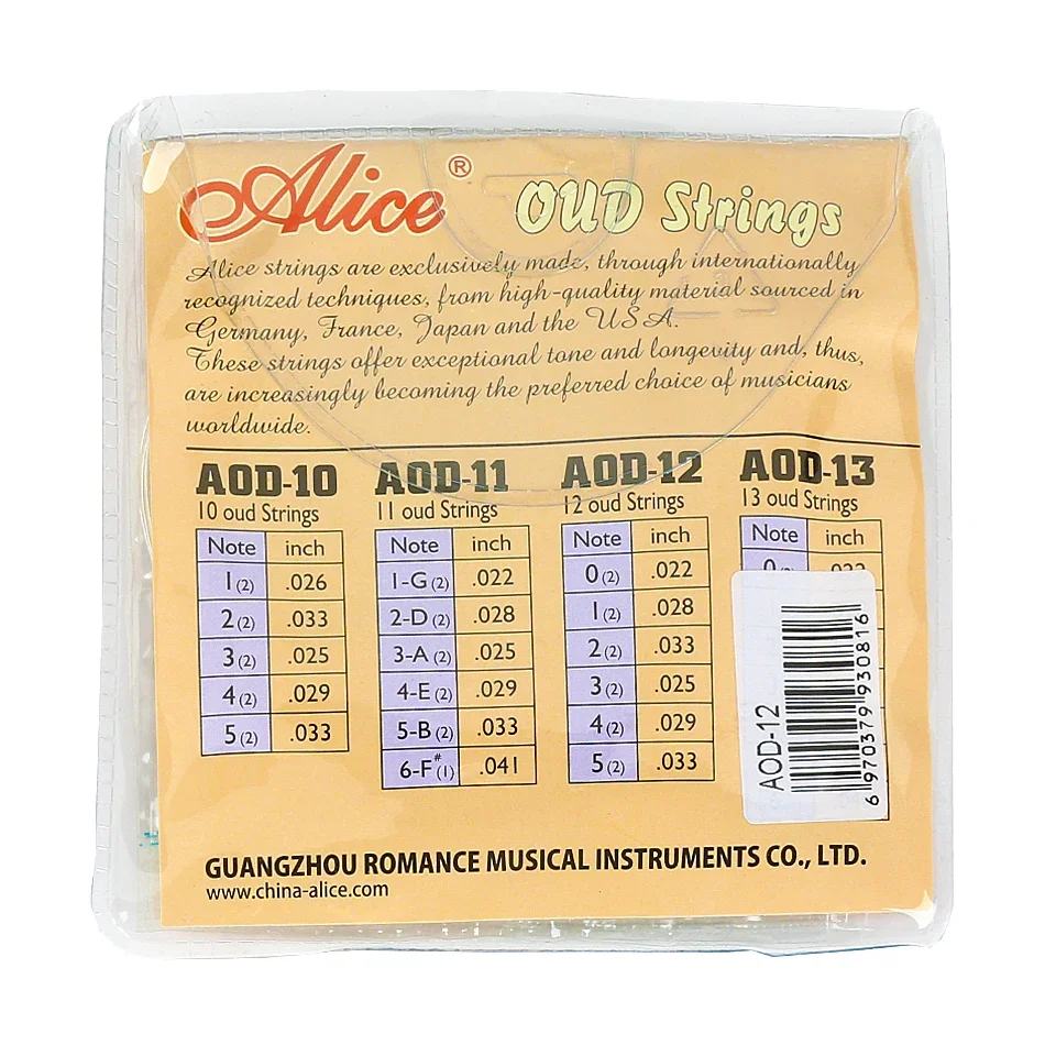 Original Alice AOD-12 OUD Strings oud strings UD/UT 12 Courses Strings Clear Nylon And Silver-Plated Copper Alloy Wound