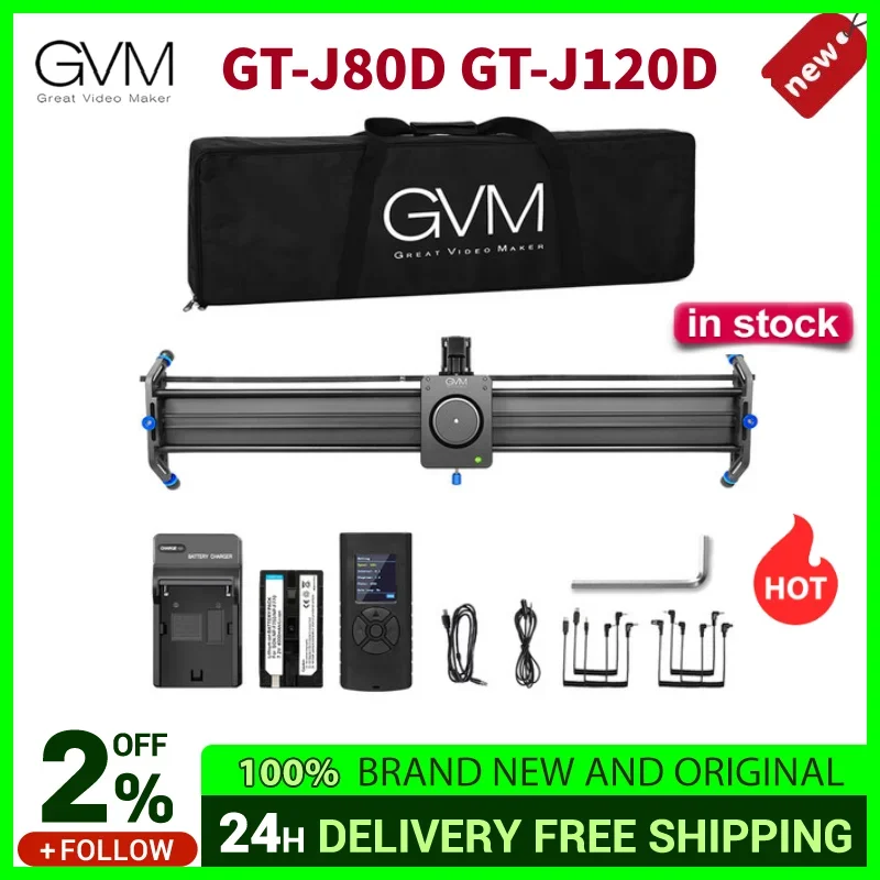 GV.M GT-J80D GT-J120D Professional Video Aluminum Alloy Motorized Camera Slider Track Dolly Video Stabilizer Rail for DSLR