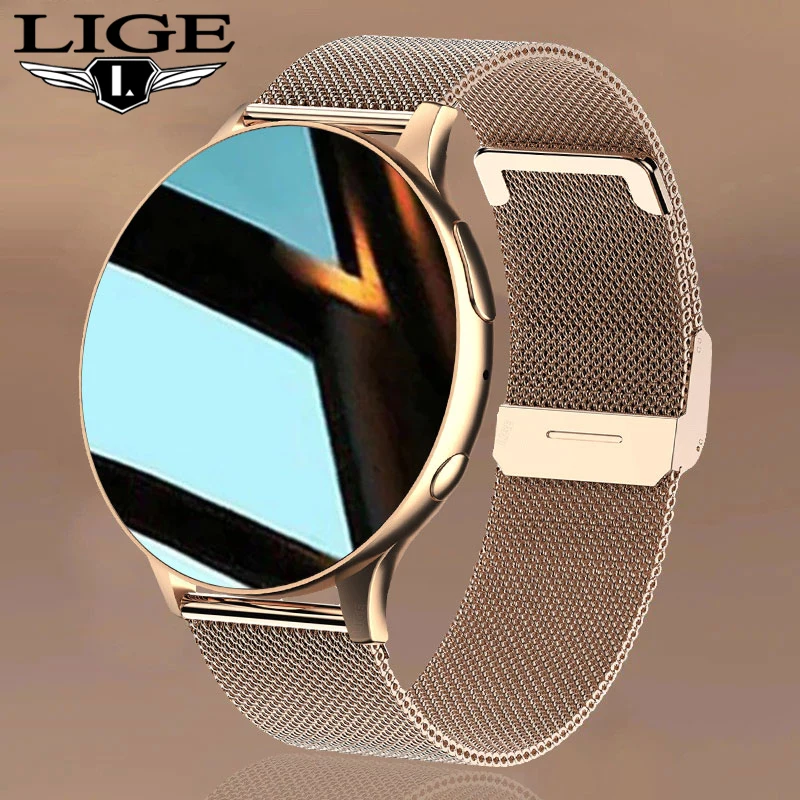 

LIGE Smart Watch Women Bluetooth Call Watch NFC Smart Bracelet Men Fitness Tracker Voice Assistant Ladies Smartwatch Android IOS