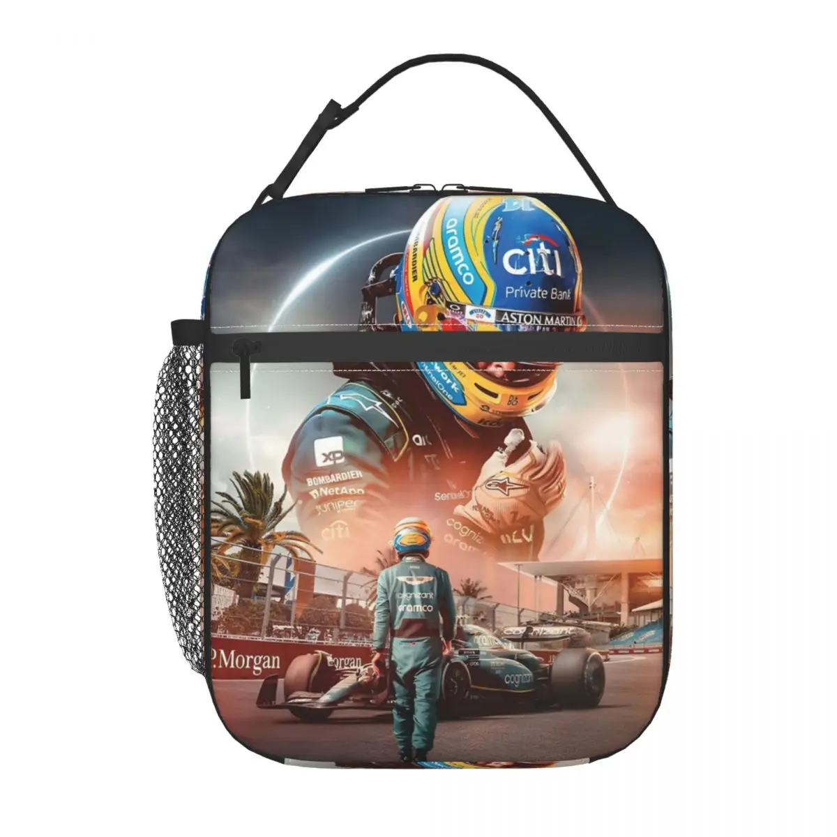 페르난도 알론소 레이싱 드라이버 단열 도시락 가방, 사무실 휴대용 음식 가방, 남성 여성 쿨러 보온 음식 상자