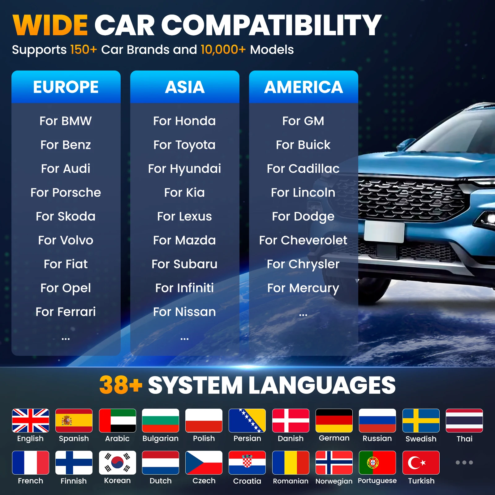 [Mise à jour gratuite à vie] KINGBOLEN K8 Elite Outil de diagnostic automobile français avancé tous systèmes CANFD DOIP, codage ECU, test actif, 34 réinitialisations, guide des fonctions 1