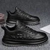 Men Faux Cowhide Crocodile Print Sneakers Casual Leather Shoes Men's Versatile Thick Soled Wear Resistant Shoes Men's Work shoes 5