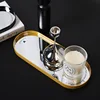 Glass Mirror Decorative Storage Tray For Makeup Dessert Plate Jewelry Necklace Bracelet Table Perfume Wedding Brides 4