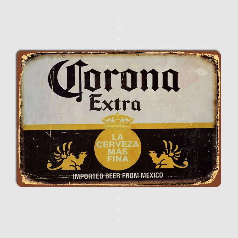Corona Vintage Metal Sign Wall Art Cave Pub Garage Classic Painting Tin Sign Vintage Poster Room Decor Home Decoration