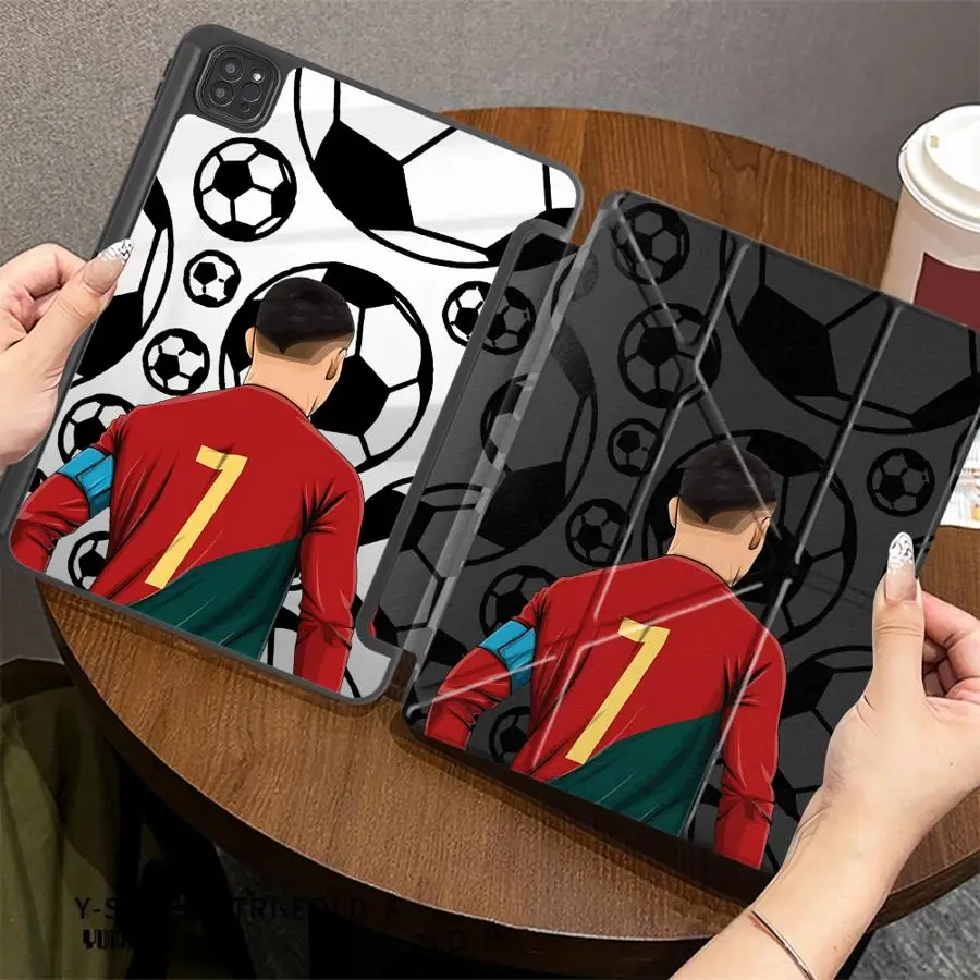 Funda para Tablet con Soporte para Número de Fútbol/Soccer para iPad Pro 11, 10, 9, 8, 7, 12.9 pulgadas, Mini 6, 7, Air 4, 5, M3, M2, 1, 2, M4, 11 pulgadas