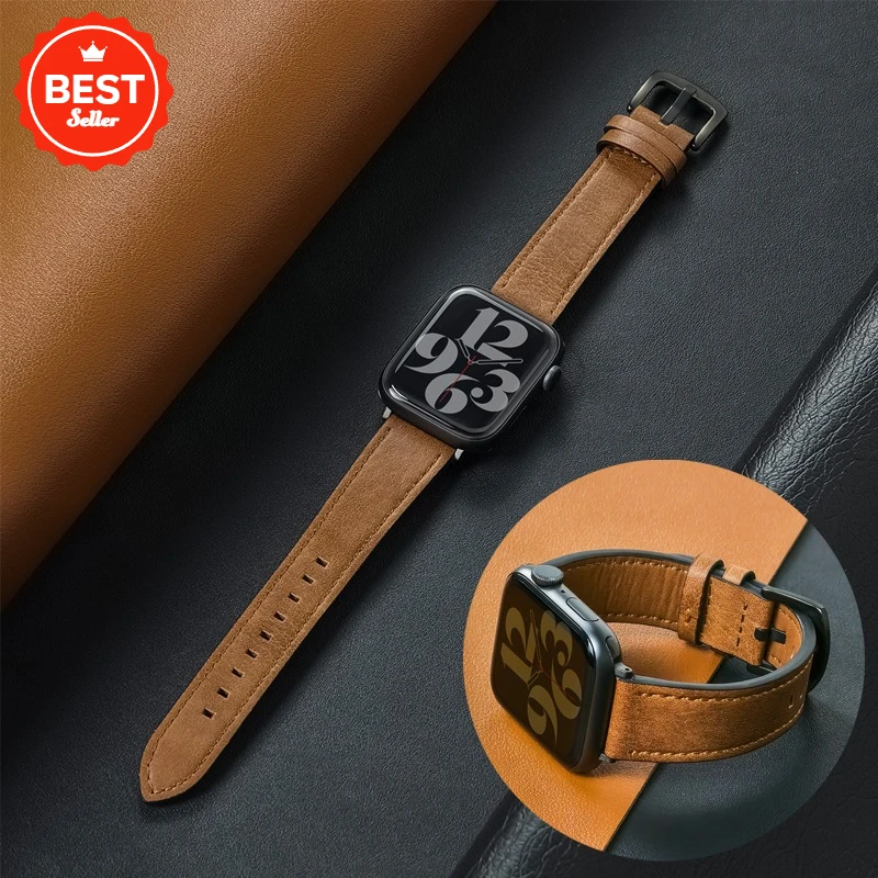 Elegant Leather Strap for Smartwatch Bands - Classic Design Bracelet