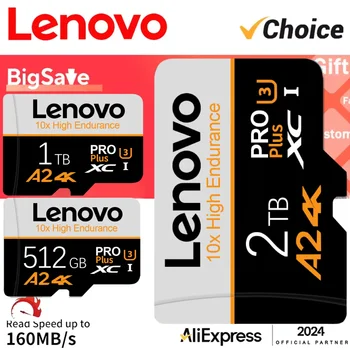 Original Lenovo Micro SD Card 2TB 1TB 512GB High Speed Memory Card 256G 128GB Class TF Card SD Card for Drone Equipment Audio PC