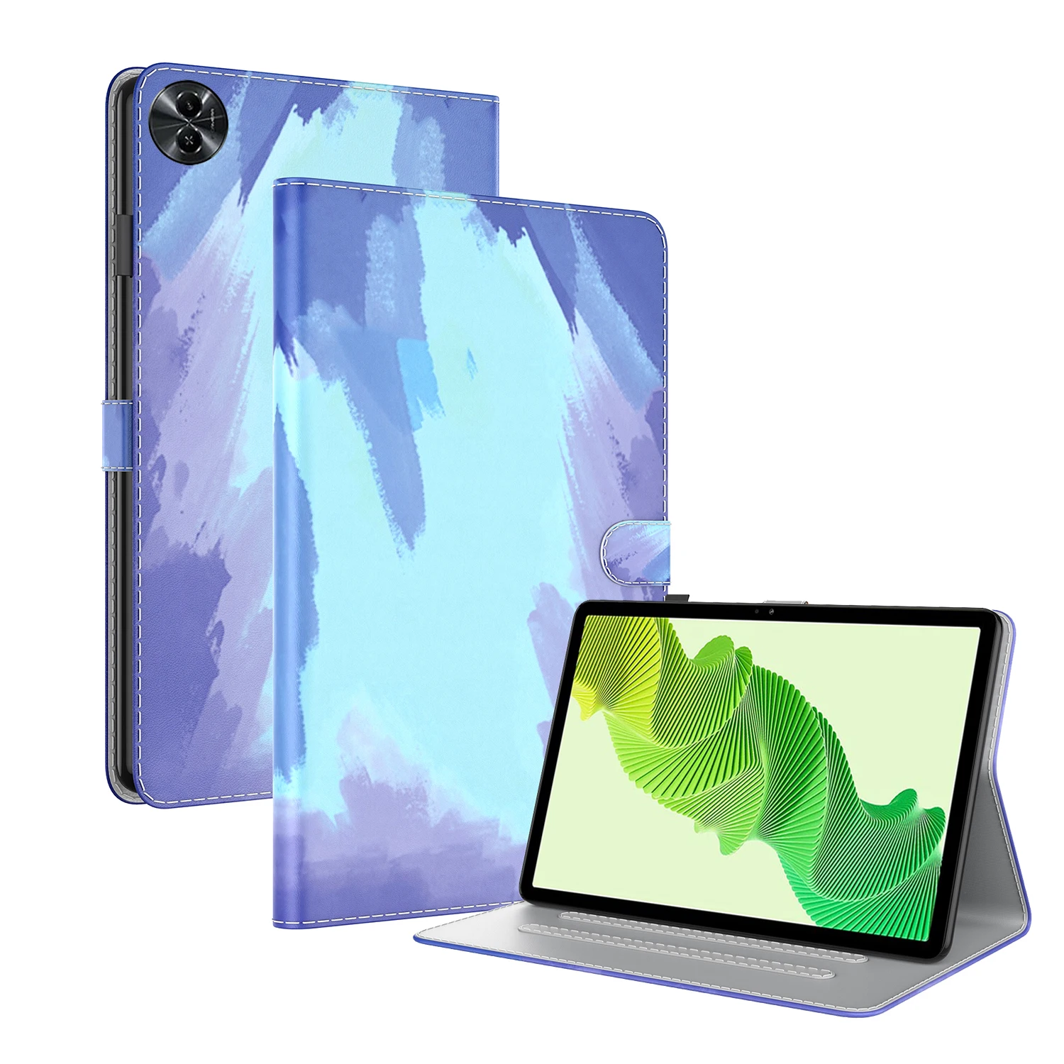 

For OPPO Realme Pad 2 11.5 2023 Watercolor Leather Case For OPPO Pad Air Realme Pad X 10.4 RealmePad Mini 8.7 Tablet Cover