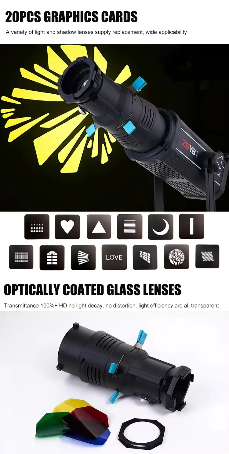 ZSYB YG90 19 36 Degrees Bowens Lightweight Degrees Bowens Mount Spotlight Proiec