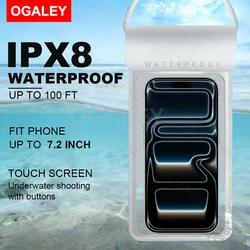 Universal Waterproof Phone Pouch with Touch Sensitivity - Ultimate Protection for Beach & Cruise Essentials (Silver)