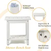 Shower Chair, HDPE Shower Bench for Inside Shower to Sit On It, Shower Stool with Storage Shelf 2-Tier Spa Stool for Elderly 4