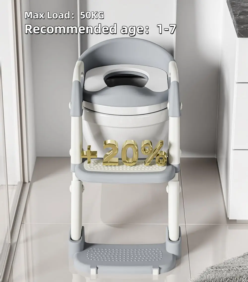 3-in-1 Kids Potty Training Seat with Steps, Foldable Toddler Toilet Ladder and Standing Potty Mode